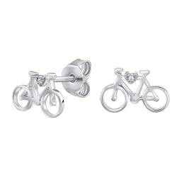 SILVEGO - MW14247 – Damen Ohrringe aus 925 Sterling Silber Fahrrad Ohrstecker von SILVEGO