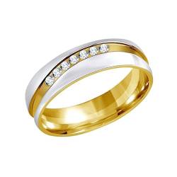 SILVEGO Ring Steel Wedding Ring for Women Mariage RRC2050-Z - Circuit: 51 mm SSL3182-51 Marke, Estándar, Metall, Kein Edelstein von SILVEGO