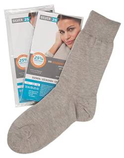 Silver25 Socken für Damen mit Neurodermitis und Diabetes - grau 35-38 von SILVER 25