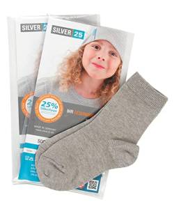 Silver25 Socken für Jungen mit Diabetes und Neurodermitis - grau 23-26 von SILVER 25