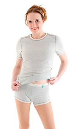 Silverwave Abschirmkleidung Basic Kurzarm-Shirt für Damen - beige 36/38 von SILVER 25