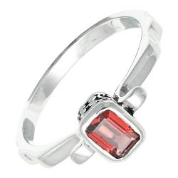 SILVERNROCK Granat Edelstein-Bandring für Herren und Damen alle Größen Geschenkartikel 925 Sterlingsilber-Ring handgefertigter Schmuck ERG-1236A_67 (21.3) von SILVERNROCK