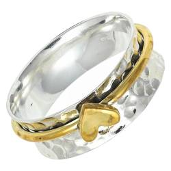 SILVERNROCK Silber Spinner Ring 925 Sterling Silber Spinner Ring für Männer Frauen Alle Größen Handgefertigter Schmuck ERG-1268A_54 (17.2) von SILVERNROCK