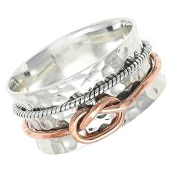 SILVERNROCK Silber Spinner Ring 925 Sterling Silber Spinner Ring für Männer Frauen Alle Größen Handgefertigter Schmuck ERG-1272A_48 (15.3) von SILVERNROCK