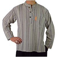 SIMANDRA Streifenhemd Herren Kurta Klassisch Gestreift Beige von SIMANDRA