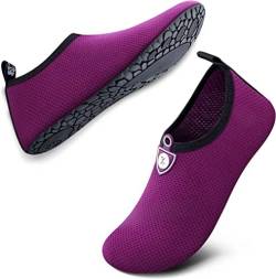 SIMARI Wasserschuhe Damen und Herren, schnelltrocknend, Barfuß, für Outdoor, Strand, Schwimmen, Sport, Yoga, Schnorcheln 209 dot Purple, EU 44, SWS001 von SIMARI