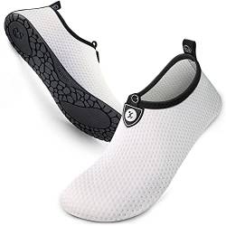 SIMARI Wasserschuhe Damen und Herren, schnelltrocknend, Barfuß, für Outdoor, Strand, Schwimmen, Sport, Yoga, Schnorcheln 502 Circular White, EU 38, SWS001 von SIMARI