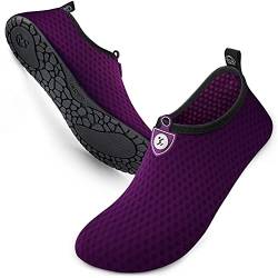 SIMARI Wasserschuhe Damen und Herren, schnelltrocknend, Barfuß, für Outdoor, Strand, Schwimmen, Sport, Yoga, Schnorcheln 504 Circular Purple, EU 34, SWS001 von SIMARI