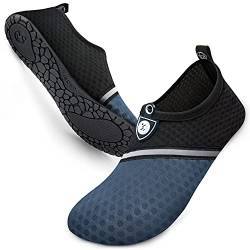 SIMARI Wasserschuhe Damen und Herren, schnelltrocknend, Barfuß, für Outdoor, Strand, Schwimmen, Sport, Yoga, Schnorcheln 514 Black Blue, EU 38, SWS001 von SIMARI