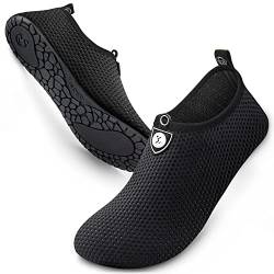 SIMARI Wasserschuhe Damen und Herren, schnelltrocknend, Barfuß, für Outdoor, Strand, Schwimmen, Sport, Yoga, Schnorcheln 601 Circle dot Black, EU 34, SWS001 von SIMARI