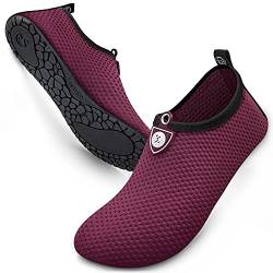 SIMARI Wasserschuhe Damen und Herren, schnelltrocknend, Barfuß, für Outdoor, Strand, Schwimmen, Sport, Yoga, Schnorcheln 604 Circle dot Purple, EU 34, SWS001 von SIMARI