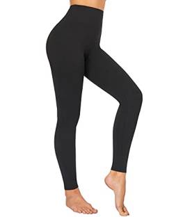 SIMIYA Damen Leggings hohe Taille Stretch Blickdicht Yogahose, klassisch weich elastisch lang Leggins für Alltag und Sport (S-M, Schwarz) von SIMIYA