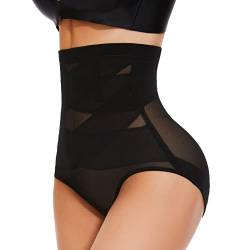 SIMIYA Damen Shapewear Bauchweg Unterhose Hoher Taille Miederhose Bauch Weg Unterwäsche Bauchkontrolle Miederpant Formt Sofort Elastisch Body Shaper für Frauen(Schwarz, S) von SIMIYA