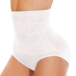 SIMIYA Damen Shapewear Bauchweg Unterhose Hoher Taille Miederhose Bauch Weg Unterwäsche Bauchkontrolle Miederpant Formt Sofort Elastisch Body Shaper für Frauen(Weiß, XXL) von SIMIYA