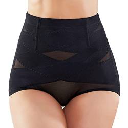 SIMIYA Damen Shapewear Unterhose Bauchweg Miederhose hoher Taille Unterwäsche Bauchkontrolle Miederpant weicher und bequemer Body Shaper für Frauen (Schwarz, 3XL) von SIMIYA