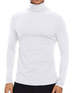 SIMIYA Herren Rollkragen Basic Männer Langarmshirt: Slim Fit Innenfleece Thermounterwäsche Oberteil Langarm Elastisch Rollkragenshirt Angenehm und Atmungsaktiv von SIMIYA