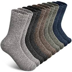 SIMIYA Herren Socken, Winter Männer Wollsocken, warm dick Thermosocken, 5 Paar (Mehrfarbig) von SIMIYA