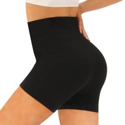 SIMIYA Kurze Radlerhose Damen High Waist Sporthose Gym Shorts Sport Leggings Kurze Hose für Kleid（1 Pack Schwarz，S） von SIMIYA