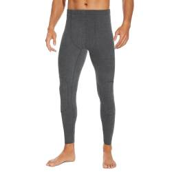 SIMIYA Lange Unterhosen Herren, Extra Warm Thermounterhose Gefütterte Unterhosen Männer Lang, Thermo Leggings Thermoleggings Winter(1 x Grau,3XL) von SIMIYA