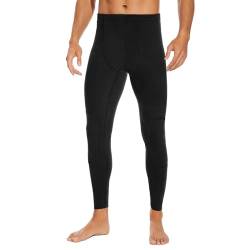 SIMIYA Lange Unterhosen Herren, Extra Warm Thermounterhose Gefütterte Unterhosen Männer Lang, Thermo Leggings Thermoleggings Winter(1 x Schwarz,3XL) von SIMIYA