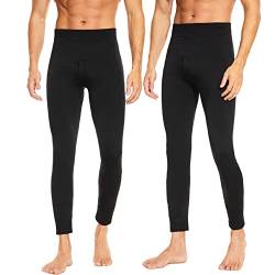 SIMIYA Lange Unterhosen Herren Winter - Lange Unterhose Männer mit Eingriff und Thermo Weichem Innenfleece Leggings Bottoming Stretchbund Winddicht Thermounterhose von SIMIYA