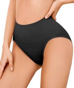 SIMIYA Shapewear Damen Bauchweg Unterhose Slips Bauchkontroll String Tanga Miederhose Hohe Taille Miederpants Elastisch Body Shaper Höschen Nahtlose Unterwäsche Formender(Schwarz, 3XL) von SIMIYA