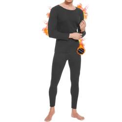 SIMIYA Thermounterwäsche Herren, Skiunterwäsche Herren Thermo Basisschicht, Funktionsunterwäsche Set, Fleece gefütterte warme Oberteile und Unterteile für den kalten Winter(Dunkelgrau, S) von SIMIYA