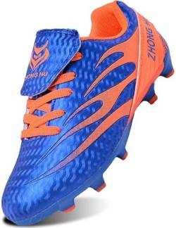 SIN0ES C78900 Fußballschuhe Herren High Top Spikes Cleats Athletics Jugendliche Trainingsschuhe Für Kinder Trainingsschuhe Männer Blau Orange Gr.38 von SIN0ES