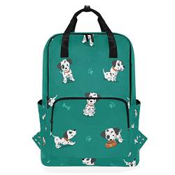 Lässiger Reiserucksack, Schulrucksack für Damen, große Wickeltasche, Rucksack, Büchertasche für College, passend für 14-Zoll-Laptoprucksack (Cartoon-Dalmatiner-Hund), Muster, L von SINGSTOUR