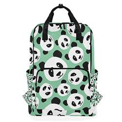 Lässiger Reiserucksack, Schulrucksack für Damen, große Wickeltasche, Rucksack, Büchertasche für College, passend für 15-Zoll-Laptoprucksack (Fancy Animal Panda), Muster, L von SINGSTOUR