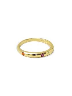 SINGULARU - Estellar Space Colors - 925 Sterling Silber Ring mit 18 Kt Goldplattierung und Zirkonia - Damenschmuck - Verschiedene Größen und Ausführungen - Größe 10 von SINGULARU