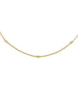 SINGULARU - Halskette Dots - Anhänger in 925 Sterlingsilber mit Minikugeln entlang der Kette - Kette Einheitsgröße - Damenschmuck - 18kt Vergoldung von SINGULARU