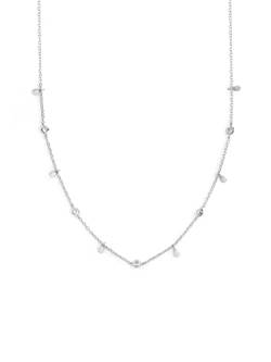 SINGULARU - Halskette Mini Spark Drop Silber - Anhänger in 925 Sterlingsilber mit Rhodiumbeschichtung - Kette Einheitsgröße - Damenschmuck - Verschiedene Finishes von SINGULARU
