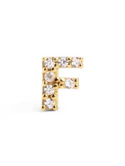 SINGULARU - Loser Ohrring Letter Sparks Gold - Ohrring in Sterlingsilber mit 18 Kt. Vergoldung - Ohrsteckerverschluss - Loser Ohrring - Damenschmuck - Buchstabe: F von SINGULARU