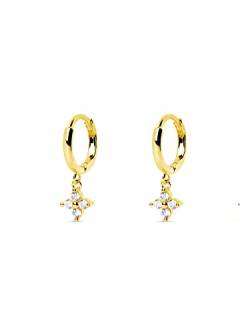SINGULARU - Ohrringe Hindi Gold - Ohrringe in 925 Sterlingsilber mit 18kt Vergoldung - Creolen-Ohrringe mit Schiebeverschluss - Damenschmuck von SINGULARU