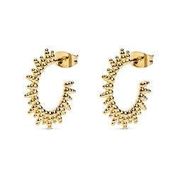 SINGULARU - Ohrringe Pebbles Sun Gold - Ohrringe aus Messing mit 18kt Vergoldung - Creolen-Ohrringe mit Ohrsteckerverschluss - Damenschmuck von SINGULARU
