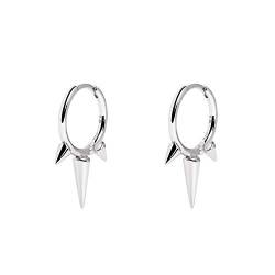 SINGULARU - Ohrringe Rolling Silber - Ohrringe in 925 Sterlingsilber mit Rhodiumbeschichtung - Creolen-Ohrringe mit Schiebeverschluss - Damenschmuck von SINGULARU