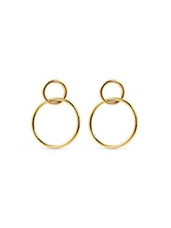 SINGULARU - Ohrringe Sister Gold - Ohrringe aus Messing mit 18kt Vergoldung - Leichte Creolen-Ohrringe mit Ohrsteckerverschluss - Damenschmuck von SINGULARU