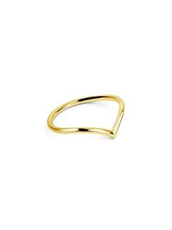 SINGULARU - Ring Peak Gold - Ring aus 925 Sterlingsilber mit 18kt Vergoldung - Damenschmuck - Verschiedene Finishes und Größen - Größe 18 von SINGULARU