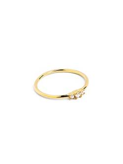 SINGULARU - Ring Trini Spark Gold - Ring aus 925 Sterlingsilber mit 18kt Vergoldung - Damenschmuck - Verschiedene Finishes und Größen - Größe 10 von SINGULARU