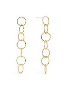 SINGULARU - Twist Circles & Circles Earrings - 18Kt vergoldetes Messing Ohrringe mit natürlichen Steinen - Kongo/Klickverschluss - Damenschmuck von SINGULARU