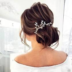 SINLOV Braut Haarkamm Kristall Hochzeit Haarkamm Braut Haarteile Hochzeit Haarschmuck für Frauen (Silber) von SINLOV