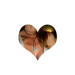 SINLOV Mehrschichtige Samt-Halsketten Braun Türkis Retro Gothic Lange Anhänger Halsketten Niedlicher verstellbarer Halsschmuck für Frauen und Mädchen Geschenk von SINLOV