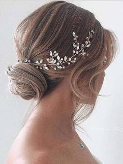 SINLOV Perlenhochzeit Haarreben Braut Kristall Kopfschmuck Zubehör Vintage Stirnband für Frauen von SINLOV