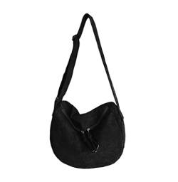 SINMIUANIME Canvas Messenger Bag Fashion Schultertasche Crossbody Tasche Schulrucksack Einfache Tote Bag für Männer und Frauen, Schwarz von SINMIUANIME