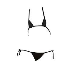 SINMIUANIME Frauen Dessous Micro Bikini Sexy Mini Dreieck Bikini Japanische Dessous mit Tanga, Schwarz, Einheitsgröße von SINMIUANIME