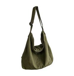 SINMIUANIME Segeltuch-Kuriertasche, große Umhängetasche, Handtasche, einfarbig, mit mehreren Taschen, Segeltuch, Schultertasche für Damen und Herren, 474 Grün von SINMIUANIME