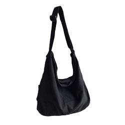 Segeltuch-Kuriertasche, große Umhängetasche, Handtasche, einfarbig, mit mehreren Taschen, Segeltuch, Schultertasche für Damen und Herren, 474 schwarz von SINMIUANIME