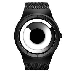 SINOBI Kreative Uhr Herren Sportuhr Quarz Mode Einzigartig Original Design Quartz Uhr Männer Sport Schwarz(S9659G05-Black/White) von SINOBI