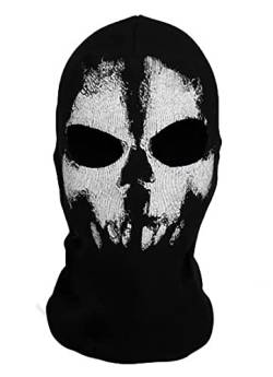 Ghost Maske Call of Balaclava Duty Maske Geisterschädel Vollgesichtsmaske Skelett Ski Fahrrad Motorrad Hals Gesichtsmaske Winddichte Cosplay Maske für Winter Outdoor Sport von SINSEN